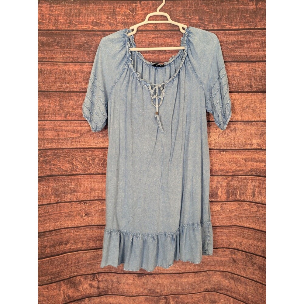 Mlle Gabrielle‎ Dress Women Sz 2X Peasant Cottage Festival Southwest Chambray